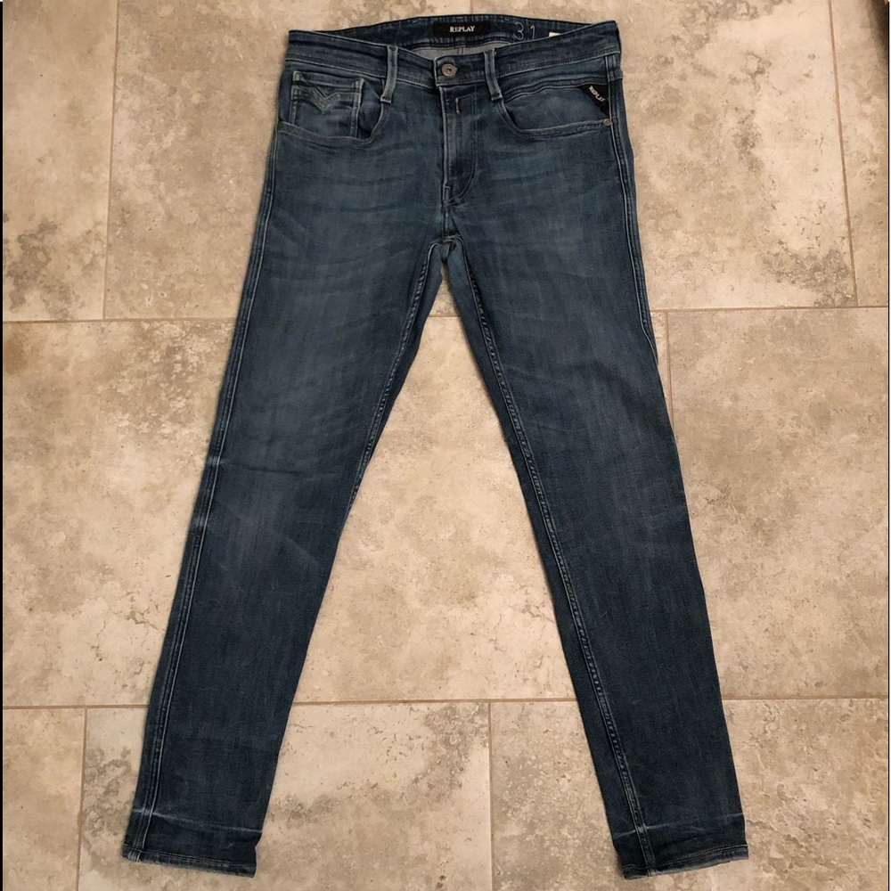 Replay Jeans Co MFG Distressed Denim skinny Jeans - Picture 1 of 6
